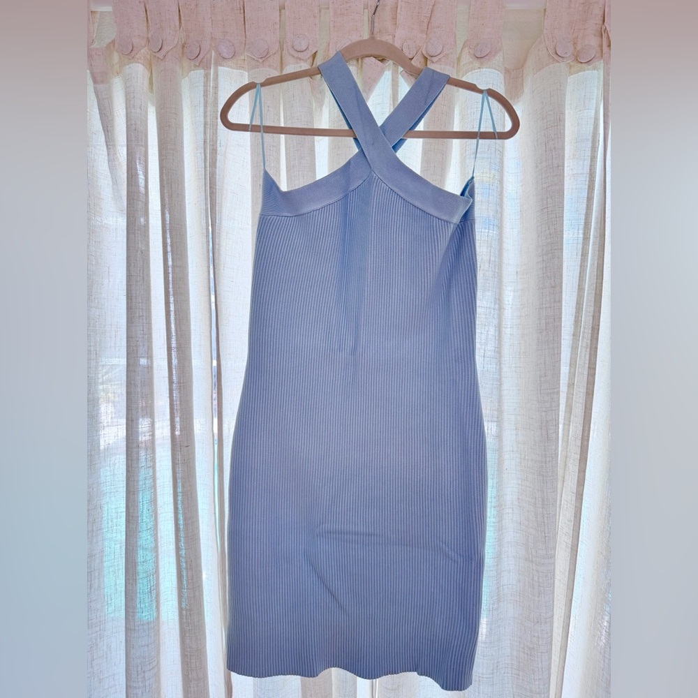House of Harlow 1960 Short Blue Cross-Back Dress